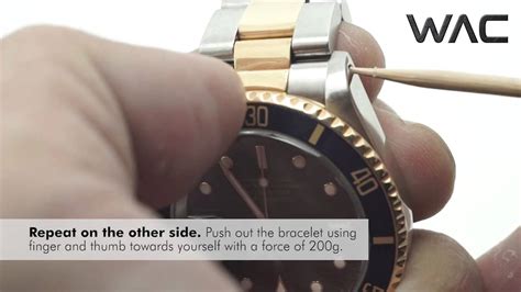 how to remove pins from a rolex|remove president link from rolex bracelet.